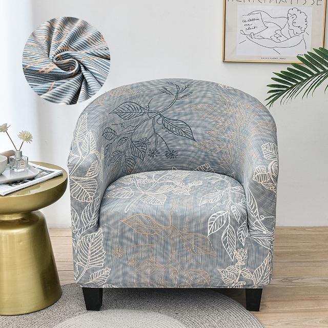 Levivel Club Chair Slipcover Stretch Armchair Printed Tub Chair Cover Living Sofa Cover Spandex Couch Cover Designed For Bar Counter Family Room
