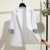 Women's Spring and Summer Solid Color Casual Seven-minute Sleeve Blouse Thin Section Office Ladies Blazer