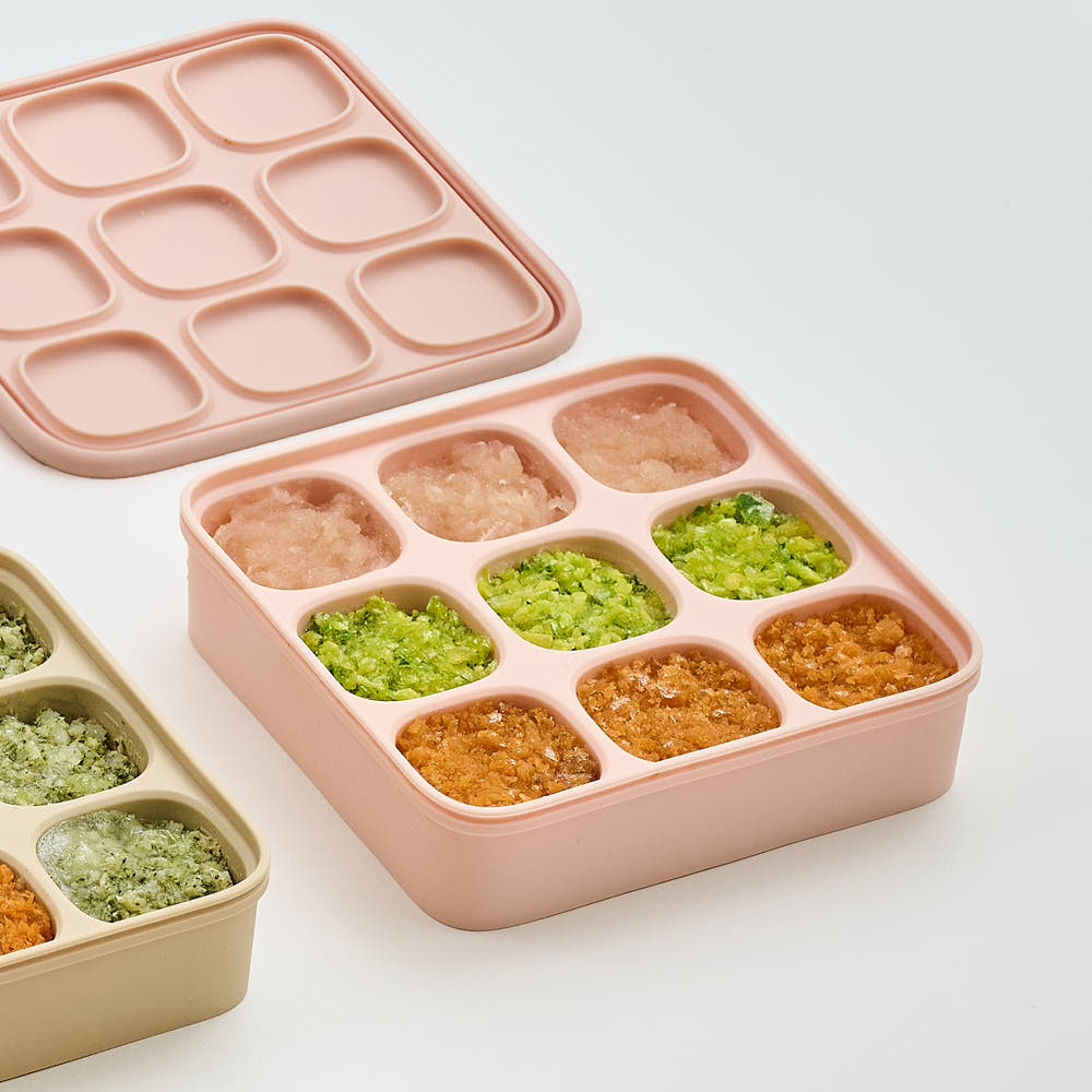 Atti Rabbit Easy Release Baby Food Cube Multi Silicone Storage Container Square 9 Cavity