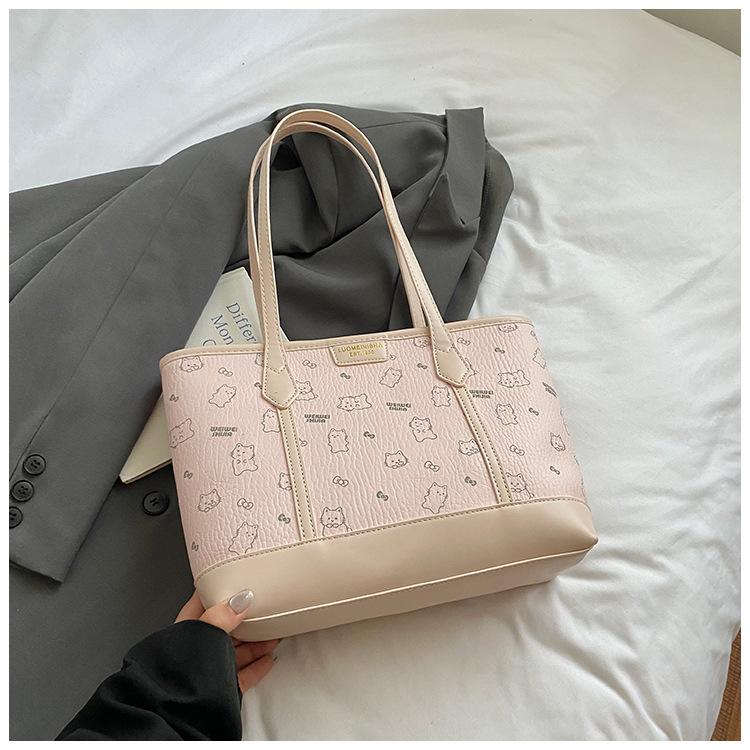 2025 New Printed Retro Tote Bag Trendy Large Capacity Daily Simple Women's Bag Shoulder Bag Portable Underarm Bag