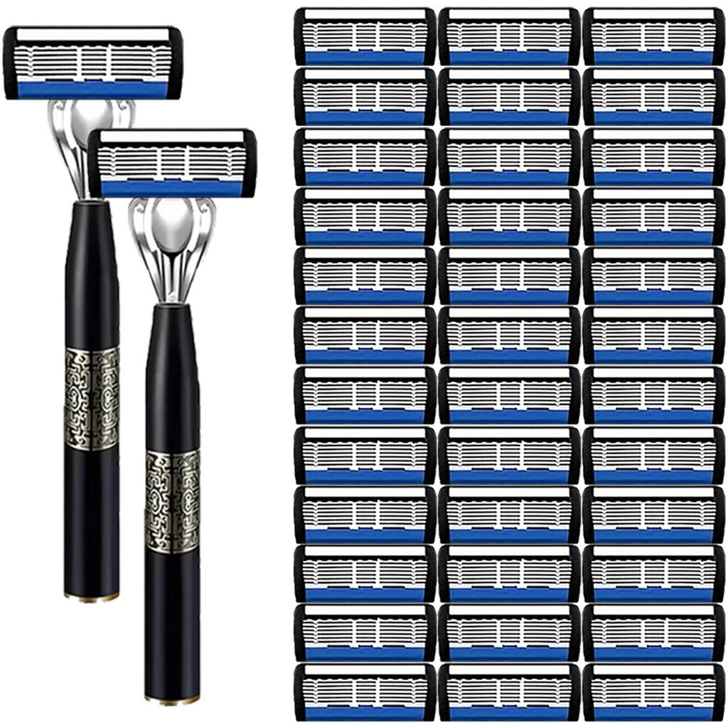 High-end men's razor with anti-slip handle, sharp and smooth stainless steel blade, painless shaving, perfect gift for festivals