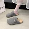 Fashion Classic Fashion Women's Suede Mules Slippers Men Clogs Cork Insole Sandals with Arch Support Outdoor Beach Slides Home Shoes