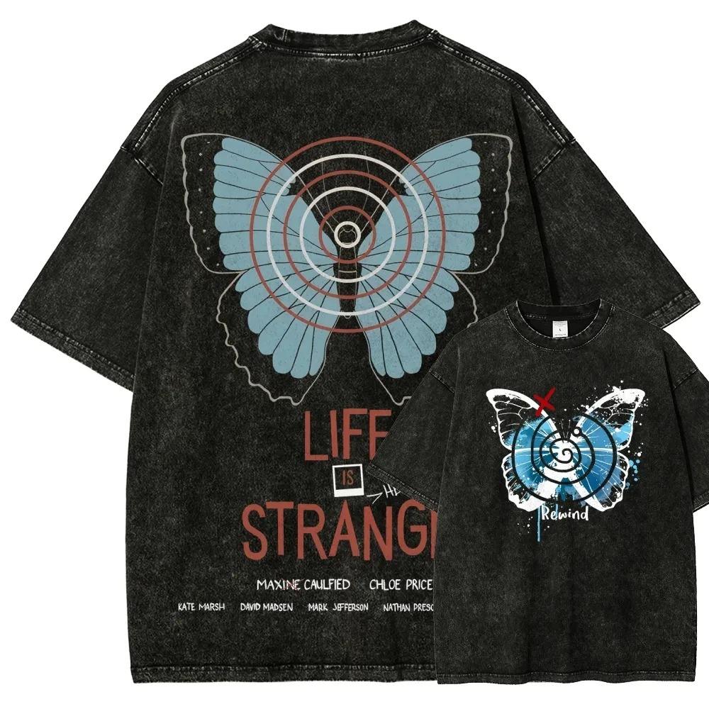 

Серія пригодницьких ігор з розповіддю Life Is Strange Графічний принт Периферія Футболка Чоловіки Жінки Вінтажний Праний Бавовняний Оверсайз Футболки XL білий