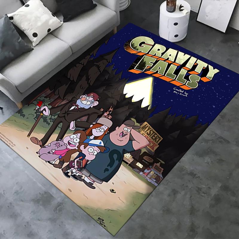 3D-gedruckter Gravity Falls, Mystery Shack, Kiefern Anti-Rutsch-Teppich - Maschinenwaschbarer Büro-Teppich für Wohnzimmer, Schlafzimmer, Büro - Mehrere Größen