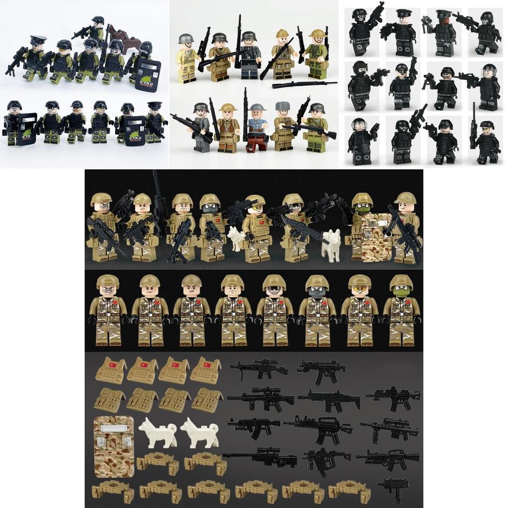 Special Forces Mini Action Figures Complete Set Of 12 With Movable Joints And Weapons