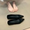 2025 new flat shoes French versatile pointed inner height increase with skirt splicing commuter shoes