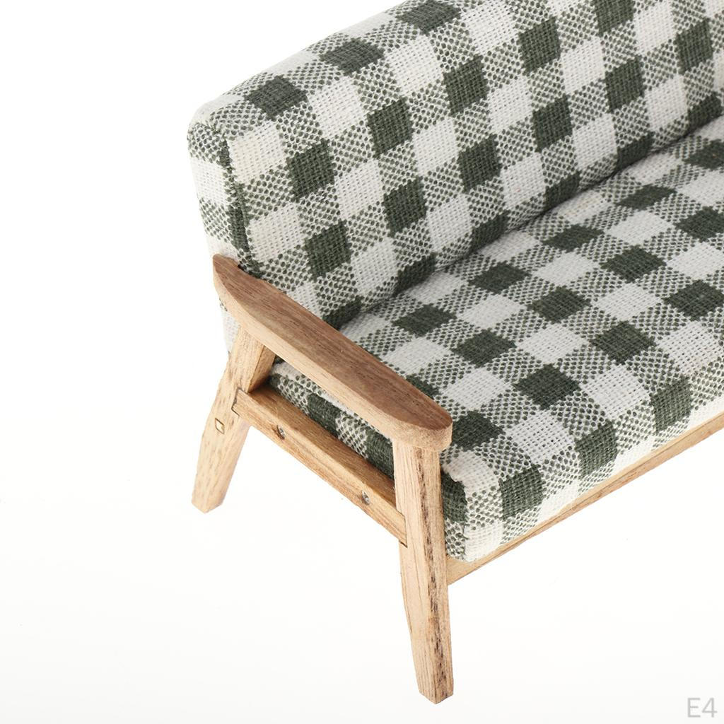 1 12 Miniature Dollhouse Sofa - Dolls House Furniture Couch Loveseat