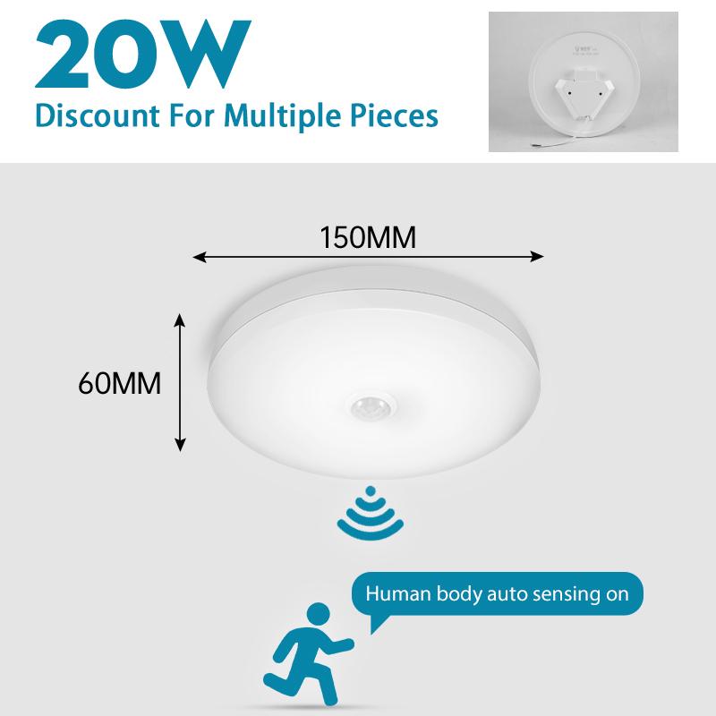 LED Ceiling Lamp Stairs Sensor Aisle Smart Corridor Chandelier Lustre Automatic Luminesce Room House LED Induction Light Ceiling