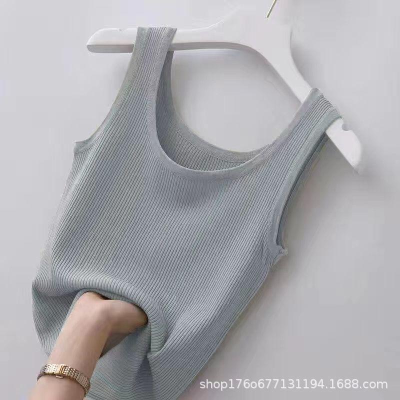 [] Sling threaded vest women's large size slim-fitting summer outer wear inner bottoming shirt sleeveless vest