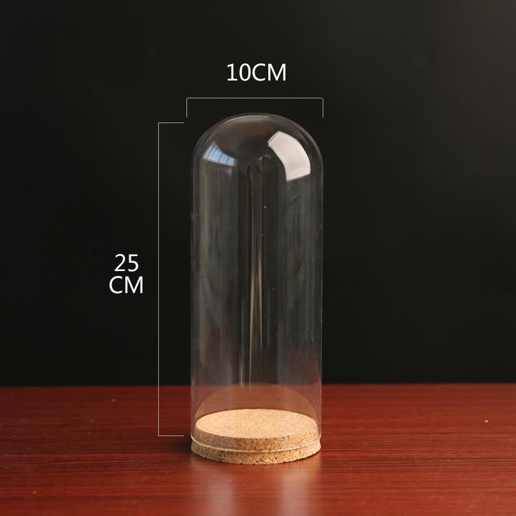 Dustproof Glass Cover for Preserved Flower Display, Clay Figures & Felt Dolls