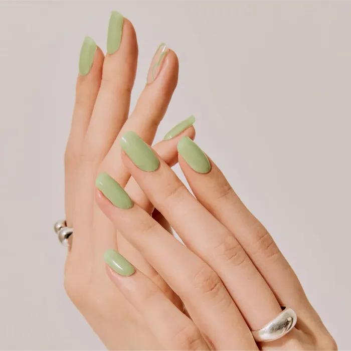 Green Bikini Gel Nails