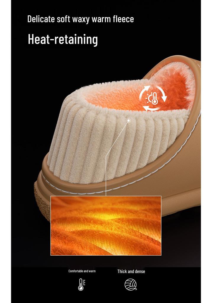 Waterproof Cotton Slippers: Personalized, Non-Slip, Warm Winter Style with Soft Sole for Outdoor and Indoor Use.