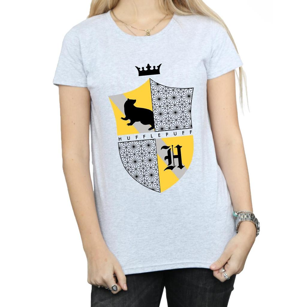 Harry Potter Womens/Ladies Hufflepuff Shield Cotton T-Shirt