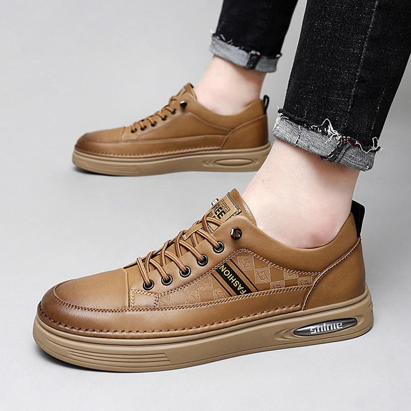 Fashion Luxury Men Genuine Leather Shoes Breathable Casual Dress Business Shoe Classic Antiskid Wear-Resistant Flat Designer Oxford Shoe