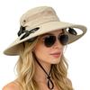 Adjustable Wide Brim Sun Caps Built-in Fan Bucket Cap with Fans Cooling Fisherman Hat  Hiking