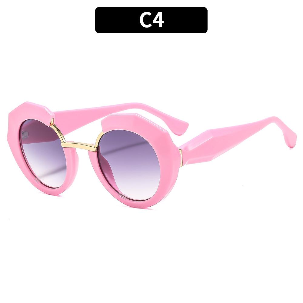 Women's Sunglasses, Fashionable Round Sunglasses, Thick-rimmed Sunglasses.