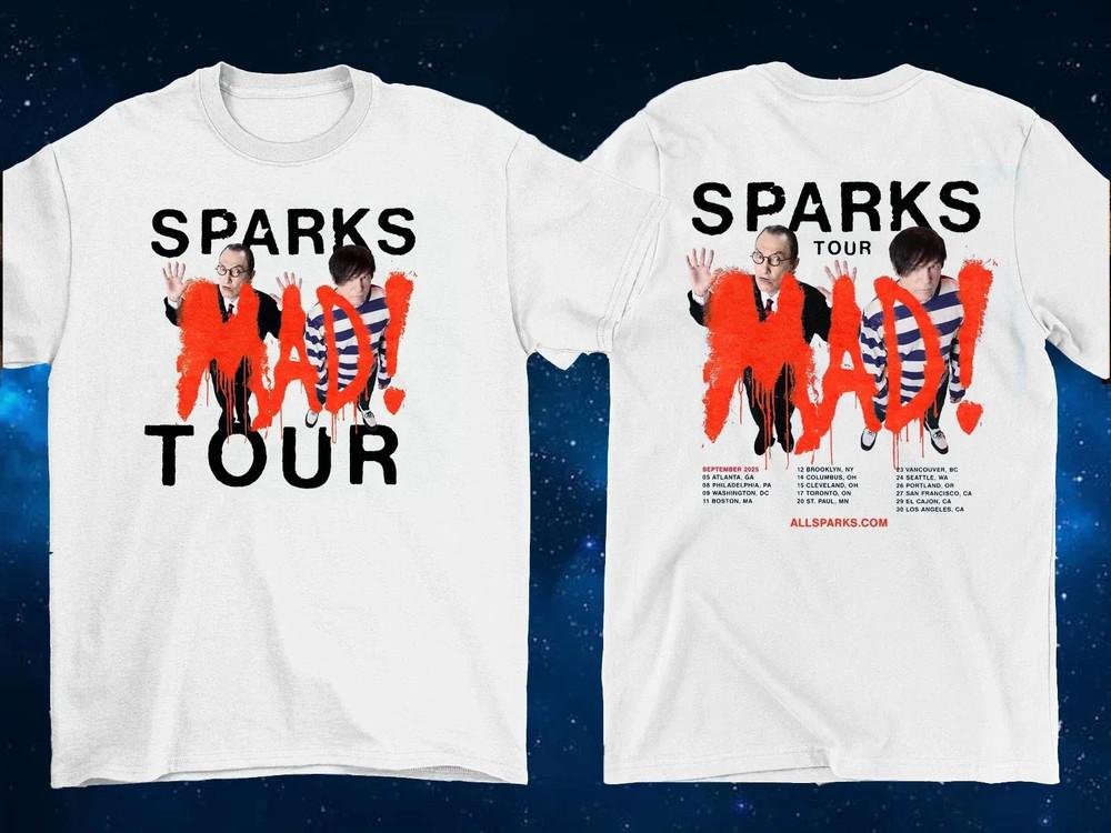 Sparks Band 2025 MAD! Tour Double Sided T Shirt Full Size S-5XL Unisex T-Shirt S