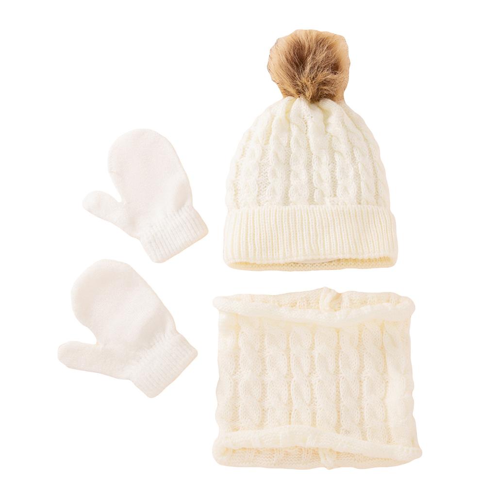 Kleinkind Baby Strickmütze Schal Winter Warm Mütze Handschuhe Mit Schlauchschal