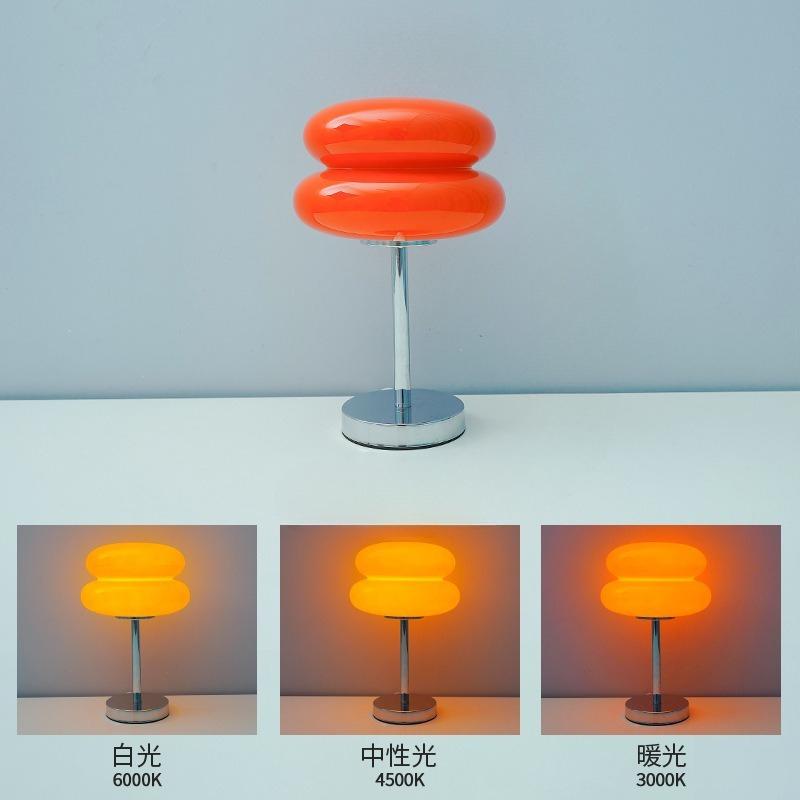 

1Pc Medieval Hamburger Glass Table Lamp Simple Living Room Bedroom Study Bed and Breakfast Internet Celebrity Atmosphere Decoration Bedside Lamp