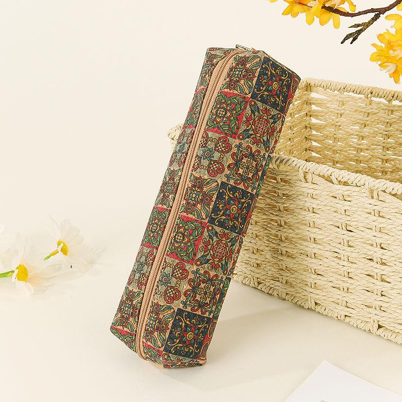 Retro Literary Pencil Case Cosmetics Storage Bag Large Capacity Office Sundries Storage Bag Student Stationery Bag