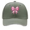 Pink Glitter Rhinestone Bow Sparkle Ribbon Design Sandwich Baseball Cap Unisex Women Sun Cap Outdoor Workouts Hat