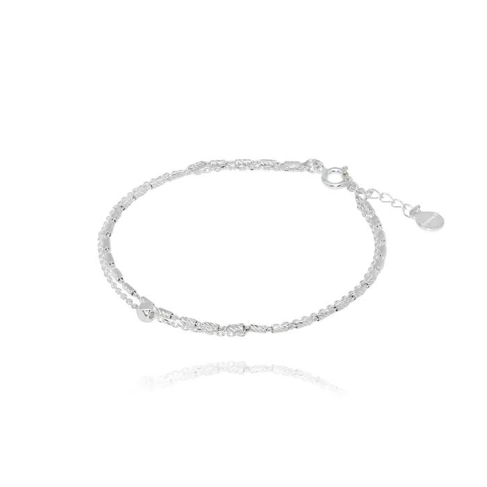 (925 Silver) Serene Layered Silver Bracelet