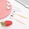 24Pcs Cute Colorful Cutlery Set Mirror Dinnenrware Set Stainless Steel Family Flatware Dinner Knife Fork Spoon Home Best Gift Festival Party
