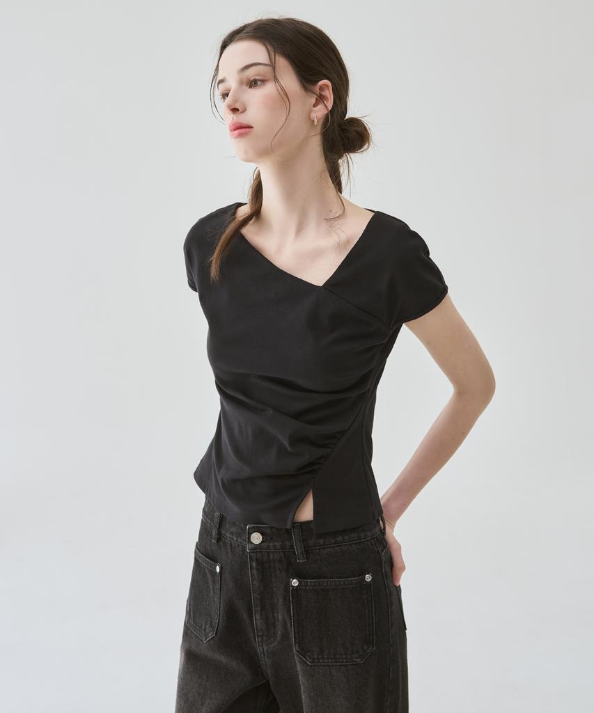 Deuloupisumeon Curve Shirred Tuck T-Shirt [Mint]