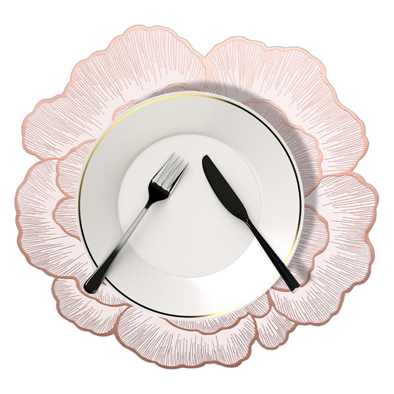 Descansos de Copos Florais Tapete de Cozinha PVC Descanso de Mesa Almofada Quente Descansos de Mesa para Mesa de Jantar Isolamento Térmico Antiderrapante Cozinha