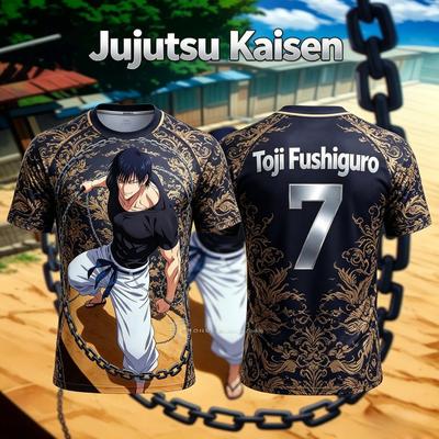 Jujutsu Kaisen 2026 Sommer Neu Nr. 10 Nr. 7 Toji Fushiguro Anime Spezial Fußballtrikot T-Shirt Erwachsene Herren 3D-Druck Kinder Y2k