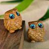 Mini Wood Carving Owl, Green Sandalwood Ornaments, Lovely Creative DIY Pendant, Table Decoration, Children's Commemorative Gifts