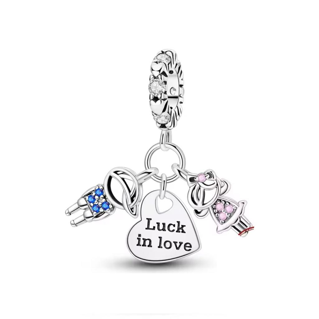 Neuer Kupfer Mom Junge Mädchen Rot Lila Rosa Liebe Anhänger Charme DIY Perle Passend für Original Armband Halskette Damenschmuck