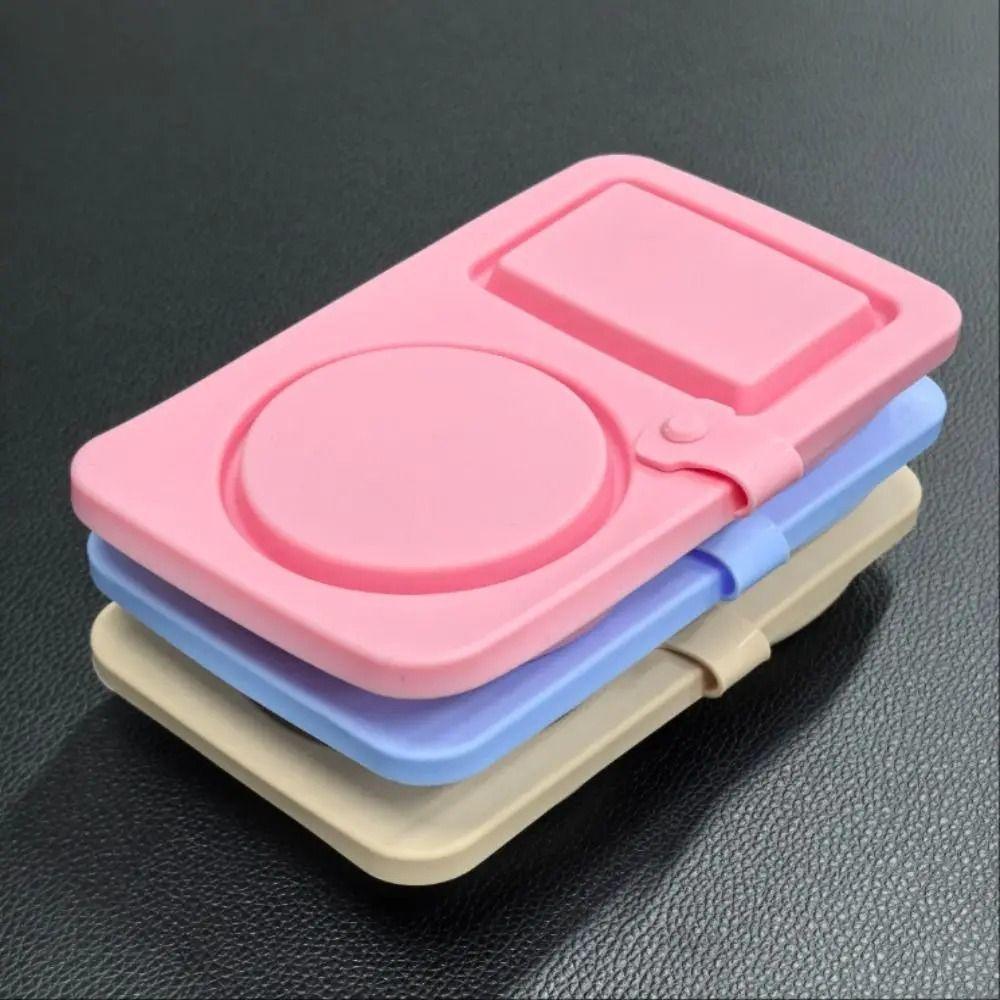 Foldable Double Compartment Snack Box Leakproof Sauce Seasoning Containers Kitchen Gadgets