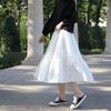 Solid Color Goddess Skirt Cake Skirt Super Fairy Girl Slim Summer A-line Skirt Mid-length Skirt