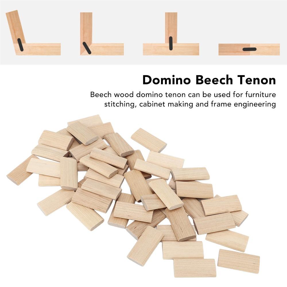 100pcs Movable Design Beech Wood Tenon 6mm x 40mm x 20mm Wooden Tenon Stopper Domino Tenon  Crafting