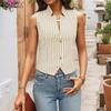 ZANZEA Womens Summer Stripe Print Casual Sleeveless Vest Tops