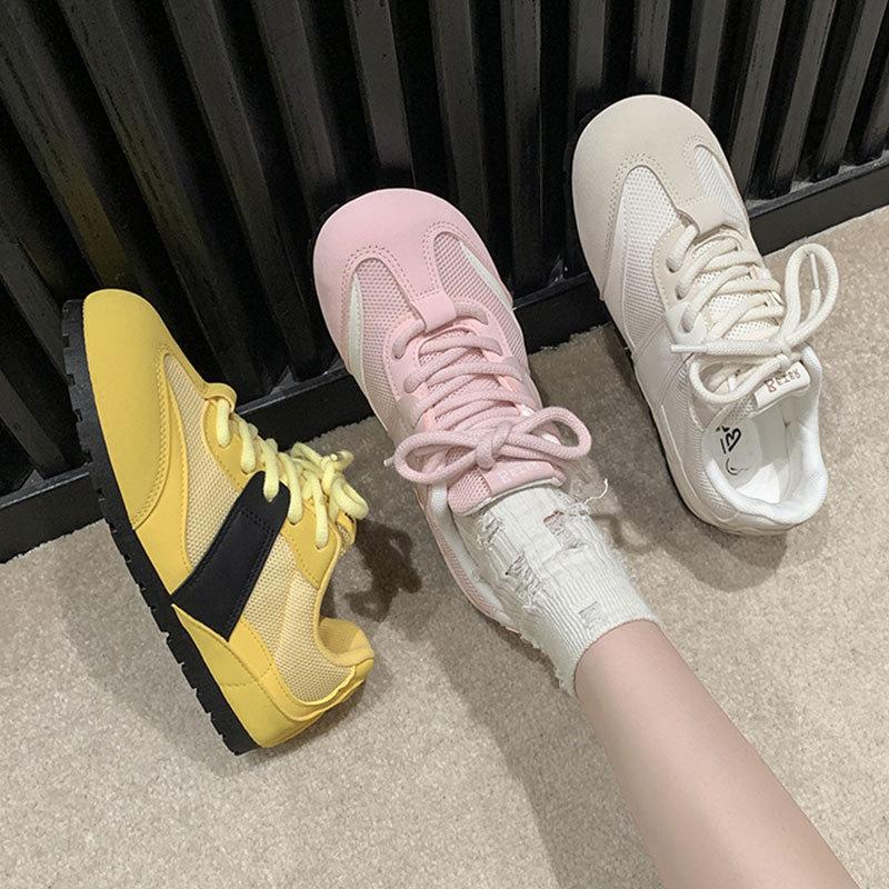 2025 autumn new ballet women round head chic niche ugly cute board Ayude training shoes casual sports shoes flat bottom