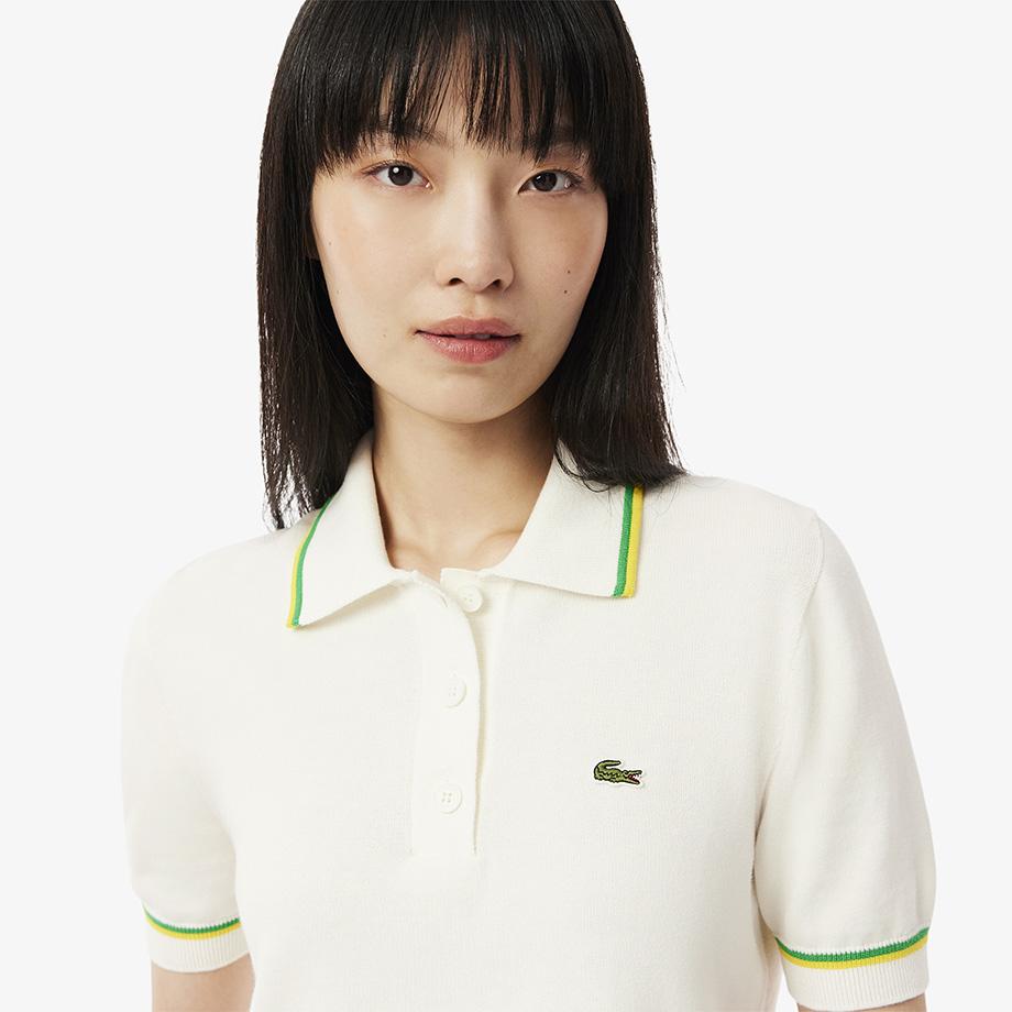Lacoste Women's Color Tipped Polo Sweater AF9283-55GDII