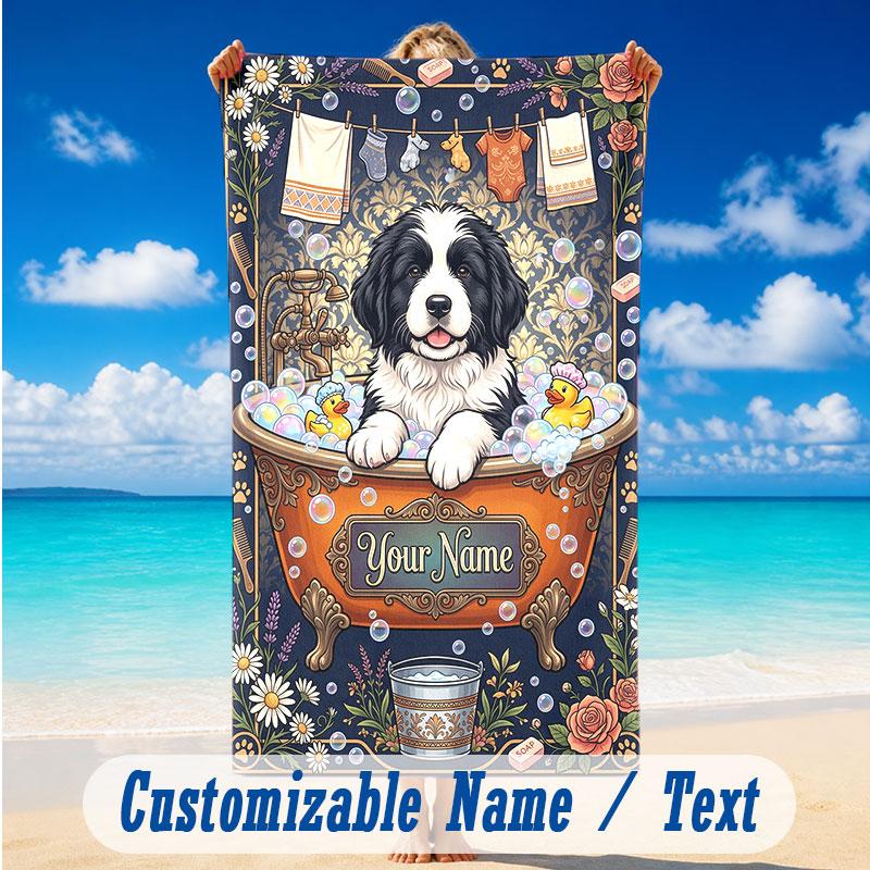 Adventure Journey Theme Beach Towel Personalized Custom Name & Text Soft Quick Dry Beach Towel for Swimming Travel