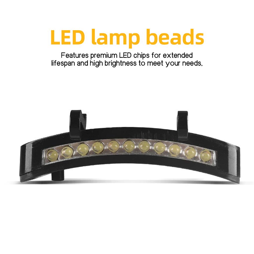 1-4PCS 11 LED Hat Clip Headlamp Outdoor Lighting Flashlight Baseball CapLight Waterproof Hat Light for Fishing Camping Hand Work