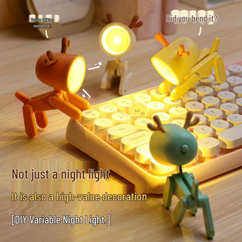 Adorable Mini Desk Lamp Puppy Night Light for Bedroom & Dorm