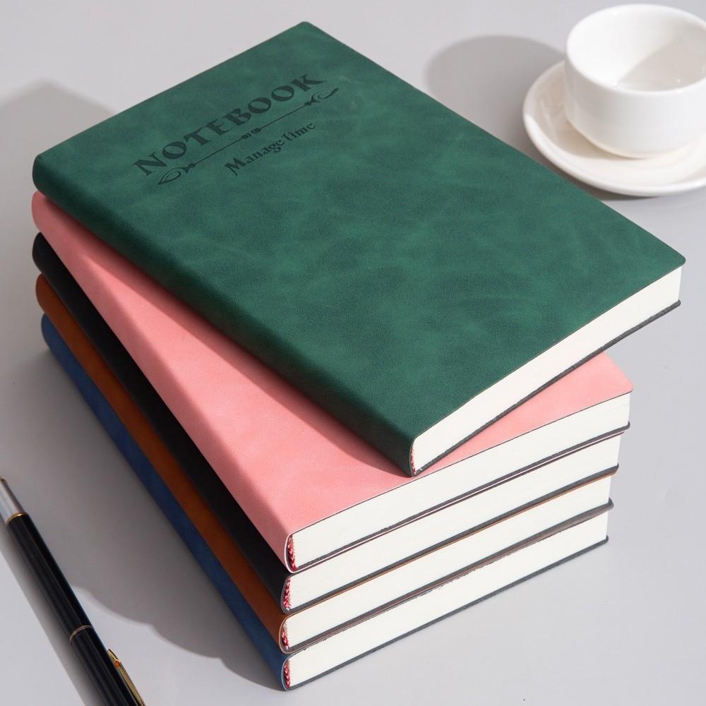 Soft Business Memo Book Leather Surface Diary Notepad Thick Notebook Back To School