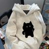 Cotton Oversized Hoodie Couples Loose Fit Casual Winter Fall Top Small Size Friendly Anime Cartoon Print