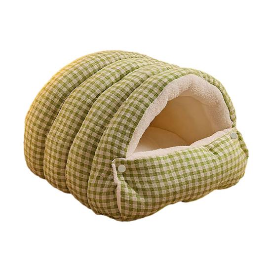 Kočičí jeskyně Postel Útulná uzavřená kočičí postel s krytem s kapucí Omyvatelný plyšový stan pro kočky Nadýchaná uklidňující postel pro mazlíčky pro malé psy a kočky