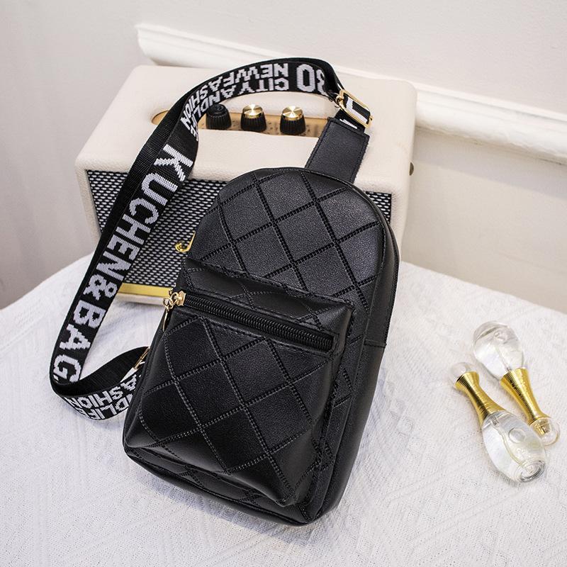 Women's Crossbody Bag Rhombus Embroidered Breast Bag Versatile Niche Women's Bag
