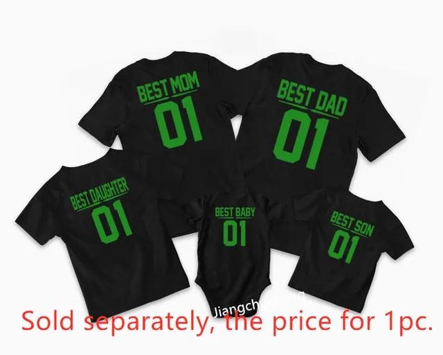 Women’s T-Shirts Family Matching T-shirts Best Dad Mom Daughter Son Baby 01 Matching Clothes Funny Family Look Father Mother Kids Party Tees Tops