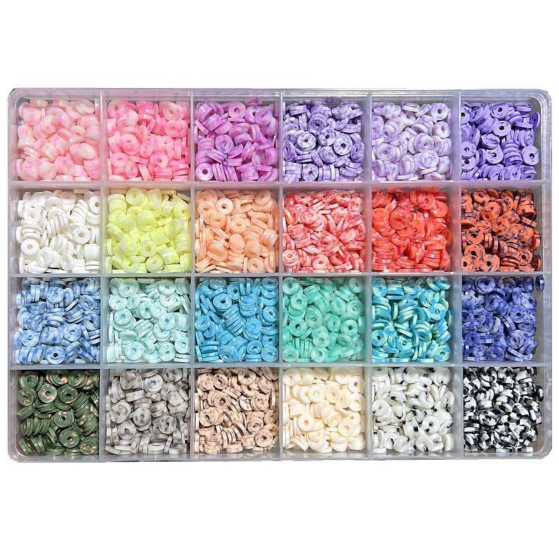 24-Compartment Glass Seed Beads Set: Solid Color DIY Jewelry Making Accessories