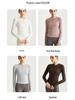 LAHN Damen Langarm Rundhals Knopfleiste Sportoberteil, Enganliegend, Hohe Elastizität, Antibakterielle Yoga & Fitnessbekleidung für den Winter
