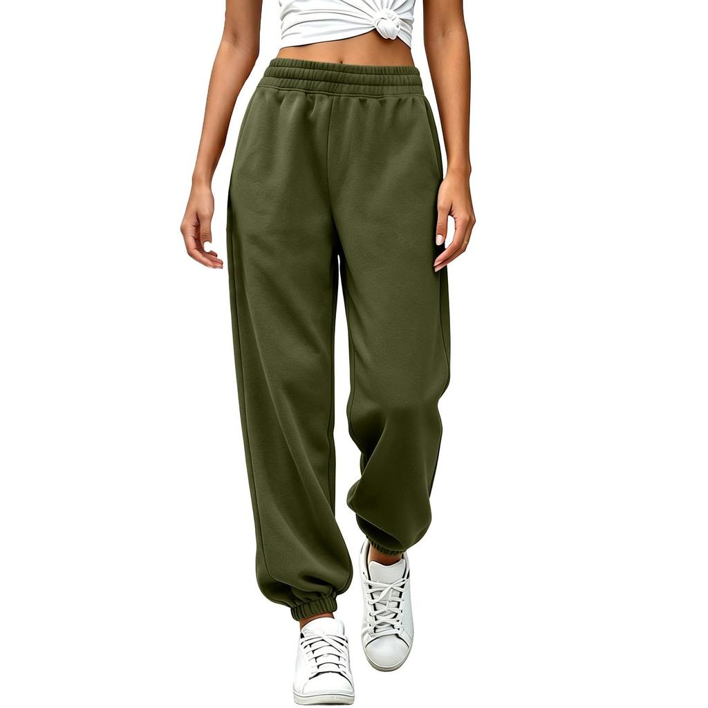 Pantaloni della tuta da donna a vestibilità larga con tasche e elastico in vita per abbigliamento casual