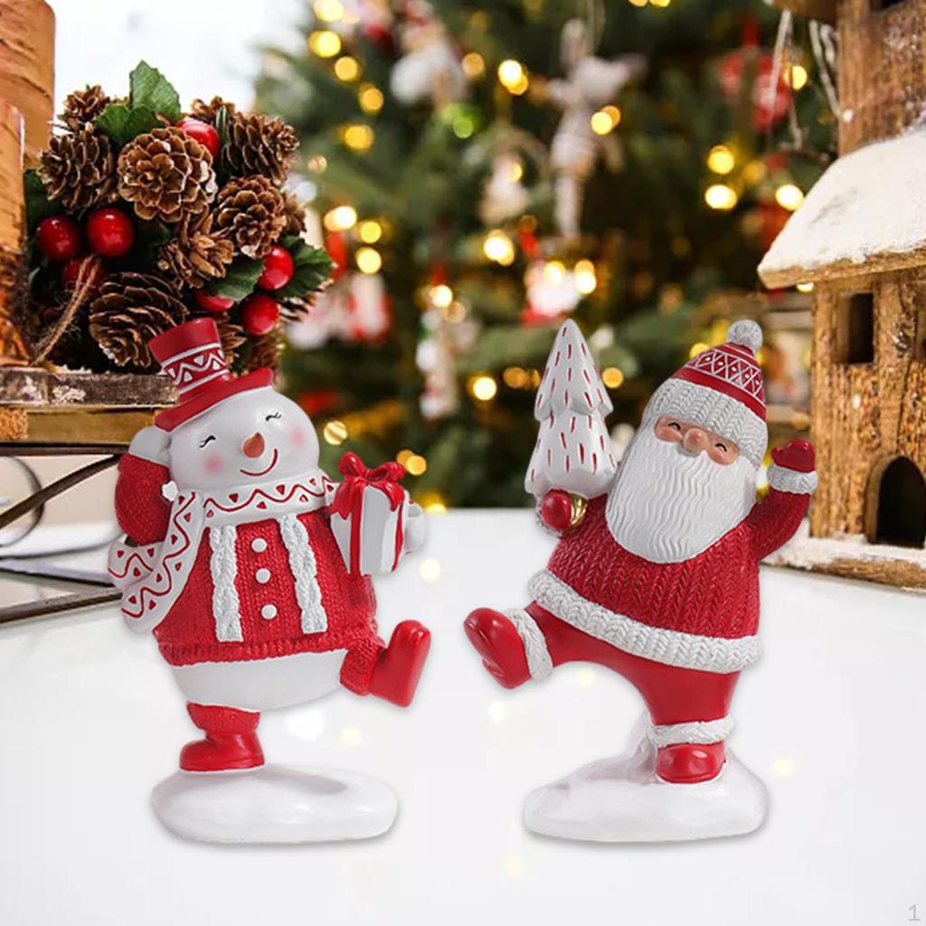 Christmas Desktop Ornament Resin Figurines Miniatures Decoration for Home